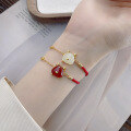 wholesale S925 Silver Fashion Trendy Cute Dragon Red Rope Hetian Jade Zodiac Year of the Dragon National Trend Bracelet Wristband-0-3