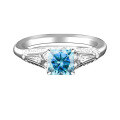 wholesale S925 Sterling Silver Wholesale Hot-selling Princess Cut 1/2 Carat Colored Moissanite Ring for Cross-border Trade-0-8