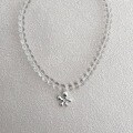 wholesale Metal Material: 925 Sterling Silver Cross-border new style floral design with optimized crystal beads, women's petite fresh fashion collarbone necklace-0-2