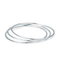 wholesale 999 Sterling Silver Women's Fashion Minimalist Thin Circle Smooth Solid Silver Bangle Three Lives Three Worlds Silver Bracelet for Girlfriend-0-4