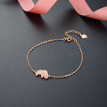 wholesale S925 Silver Cross-Border Minimalist Style Rose Gold-Plated Zircon Elephant Trendy Bracelet for Women-0-0