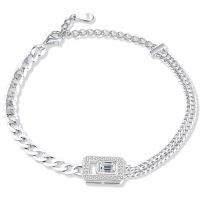 wholesale S925 Silver Bracelet for Women, Trendy High-End Designer-Inspired Minimalist Style-Platinum>925 silver