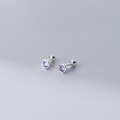 wholesale S925 Sterling Silver Nalan Stud Earrings for Women, Japanese and Korean Style Minimalist Small Fresh Geometric Circle Single Diamond Ear Jewelry M01106-0-1