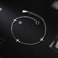 wholesale S925 Sterling Silver Korean-style Fashion Minimalist Three Smooth Cross Bracelet Fresh and Elegant Accessory S4496-0-0