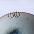 wholesale 9K Gold Alloy Zircon Starry Circle Stud Earrings, Exquisite Korean Style-0-0