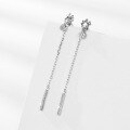 wholesale S925 Sterling Silver Goddess Crown Earrings for Women, Small and Unique Design, Long Tassel Elegant Earrings, Versatile Ear Accessories Wholesale-0-3