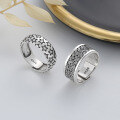 wholesale S925 Sterling Silver Wide Braided/Star Wide Surface Retro Antique Thai Silver Ring Hip Hop Punk-0-0