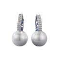 wholesale S925 Silver 11mm Pearl Earrings with Luxurious Micro-Pave Setting, Ins-Style Women's Earrings, Hot Seller in Live Streams-0-4