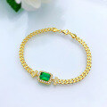 wholesale Metal Material, Mu Jing Jewelry New Simulated Emerald 6*8 Bracelet Simple Fashion Sense High-End Sense 1 Carat Bracelet for Women-0-1
