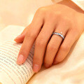 Metal Classic Moissanite Solitaire Ring Couple Set Valentine Gift-0-4