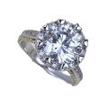 wholesale S925 Silver 3-Carat High-Carbon Diamond Ring with Bow Divided Gold Prong Setting, Elegant and Fashionable-0-4