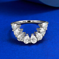 wholesale S925 Silver New Style Mu Jing Jewelry-R1257 White Diamond Ring Size 8