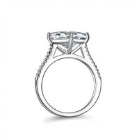 Sterling Silver 3ct Moissanite Ring, Women's Princess Radiant Square Cut Wholesale.-3 carats (set with moissanite)  11 yards
