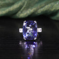 wholesale S925 silver 17-carat extra large crystal gemstone ring, luxurious and unique, set with colored crystals-0-3