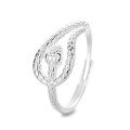 wholesale S925 Sterling Silver Trendy Euro-American Cross-Border Retro Zodiac Snake Design Ring Adjustable Index Finger Ring for Men and Women-0-6
