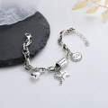 wholesale S925 Sterling Silver Chain Body Creative Multi-Element Charm Bracelet Baroque Personality Hip Hop Trend Accessory-0-1