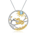 wholesale 925 Silver Chinese Style Zodiac Snake Pendant with Natural Gemstone Necklace-0-4