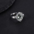 wholesale S925 Sterling Silver Natural Green Amethyst Ring, Adjustable Opening, Fashionable and Elegant, Set with Natural Colored Gemstone-0-1