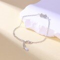 wholesale S925 silver minimalist bow bracelet, niche fashion, luxury-inspired silver jewelry-0-2