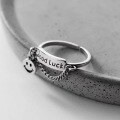 wholesale S925 Sterling Silver Trendy Goodlucky Ring for Women, Unique Niche Design Disco Ring, Internet Celebrity Ins Style-0-0