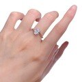 wholesale S925 Silver Live Streaming 6*9 Oval Ring for Women with Simulated Diamond Cutting, Minimalist and Elegant Diamond Ring, Drop Shipping-0-4