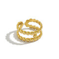 wholesale S925 Sterling Silver 470 Korean Version Ins Simple and Elegant Multi-pearl Double-layer Adjustable Ring for Women-0-0