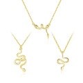 wholesale S925 Sterling Silver Women's Snake Pendant Necklace, French Style Chic Collarbone Chain-0-0