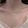 wholesale Sterling Silver Letter H Necklace for Women, Light Luxury, Niche, New Design, Creative Surname Pinyin English Collarbone Chain-0-3