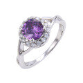 wholesale S925 Sterling Silver Vintage Natural Emerald Ring with Sapphire and Colored Gemstone Ring for Summer-0-10