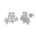 wholesale S925 Sterling Silver Light Luxury Popular Ice Crystal Flower Earrings for Women, Exquisite and Versatile, Small Niche Advanced Sense Floral Earrings-0-4