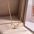 wholesale Sterling Silver Leaf Vine Design Antler Necklace for Women, Minimalist Style Pendant, Daily Wear Bestseller-0-1