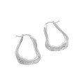 wholesale S925 Sterling Silver Korean Version Ins Indie Design Minimalist Irregular Wave Texture Earrings for Women-0-4