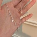 wholesale S925 Sterling Silver Korean Style Pendant Zircon Teardrop Necklace for Women, Luxury Fashion Tassel Collarbone Chain with a Premium Feel-0-1