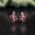 wholesale S925 Sterling Silver Set Sparkling Red Gemstone Earrings, Natural Garnet Ear Studs for Women, Live Streaming Wholesale-0-0
