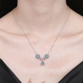 925 Silver Moissanite Pendant Necklace, Floral Drip Design, Cross-border New Wholesale-0-2