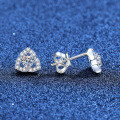 S925 Silver New Moissanite Rose Flower Stud Earrings-0-0