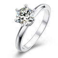 wholesale 925 Sterling Silver 1-carat Simulated Moissanite Six-Prong Engagement Proposal Ring for Women, Hot-selling in Cross-border E-commerce-0-1