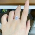 wholesale S925 Sterling Silver Large Ice Cube Ring for Women with 8A High Carbon Diamond Zircon, Ice Flower Cut, Radiant Cut, Wedding Ring Style Wholesale-0-3