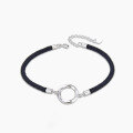 wholesale S925 Sterling Silver Mobius Bracelet for Women, Handwoven Cord, Minimalist Circle Handmade Jewelry Wholesale and Dropshipping-0-0