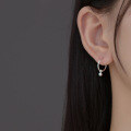 wholesale 990 Sterling Silver Minimalist Rope Knot Hoop Earrings New Petite Ear Clasp M03001-0-5