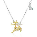 wholesale 925 Sterling Silver "Deer with You" Necklace for Women, Fashion Jewelry Birthday Gift for Girlfriend, Collarbone Chain-0-5