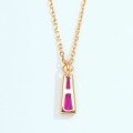 wholesale S925 Sterling Silver Geometric Red Corundum Necklace, Korean Style Minimalist Pendant Choker for Women, Wholesale from Manufacturer-0-3