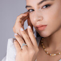 925 Sterling Silver D Color Moissanite Six-Claw Ring, Micro-Set, Exquisite, Cross-Border-0-1