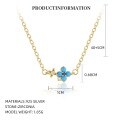wholesale S925 Sterling Silver Four-leaf Clover Necklace And Turquoise Earrings Set-0-5