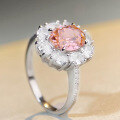 wholesale S925 sterling silver TikTok viral ultra-sparkling 8A zirconia ice flower cut high-carbon diamond sterling silver gemstone ring for women-0-1