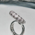 wholesale S925 Sterling Silver Hollow-Out Row Diamond Ring High-Carbon Diamond Stackable Ring Women's Ins Ring-0-1