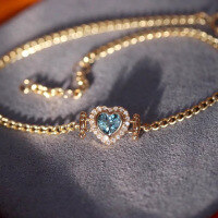 wholesale S925 Sterling Silver Full Body, Ins Style Heart-shaped Bracelet, New Red Deer Design, Personalized, Exquisite, Elegant, Romantic, for Daily Commute-BS0011-Gold 925 Silver