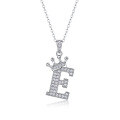 wholesale 925 silver popular 26-letter alphabet necklace for women, stylish and elegant moissanite cross-border collarbone chain-0-9
