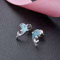 wholesale S925 Silver Earrings for Women, Fashion Creative Dolphin Enamel Ear Studs, Minimalist Earrings Wholesale from the Source Factory-0-2