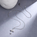 wholesale 925 Sterling Silver Women's Cross Necklace Minimalist Vintage Ins Full Diamond Cross Arrow Pendant Collarbone Chain-0-2